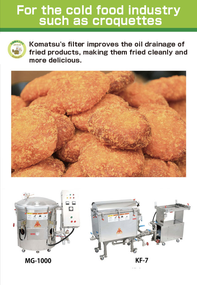 For the cold food industry such as croquettes
