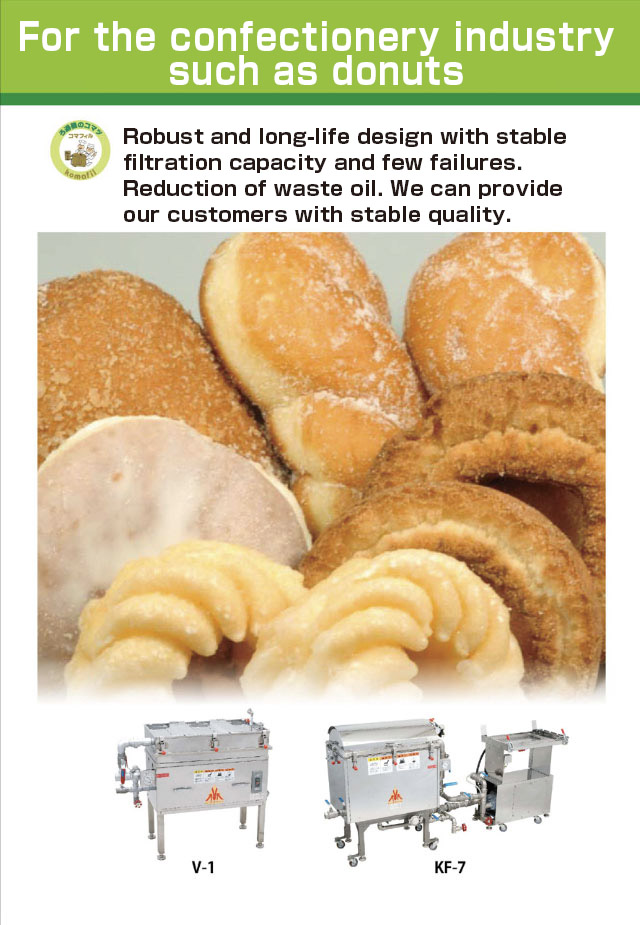 For the confectionery industry such as donuts