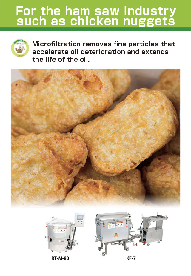 For the ham saw industry such as chiken nuggets